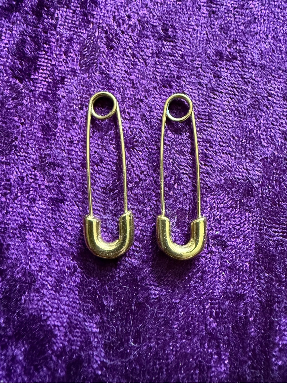 Gold Safety Pin Earrings
